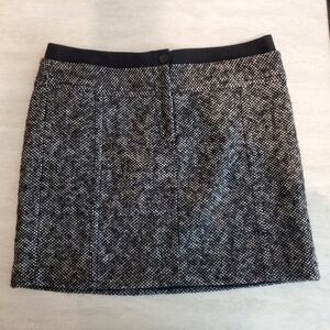 Loft‎ Wool Mini Skirt Womens 12 Petite Black Gray New